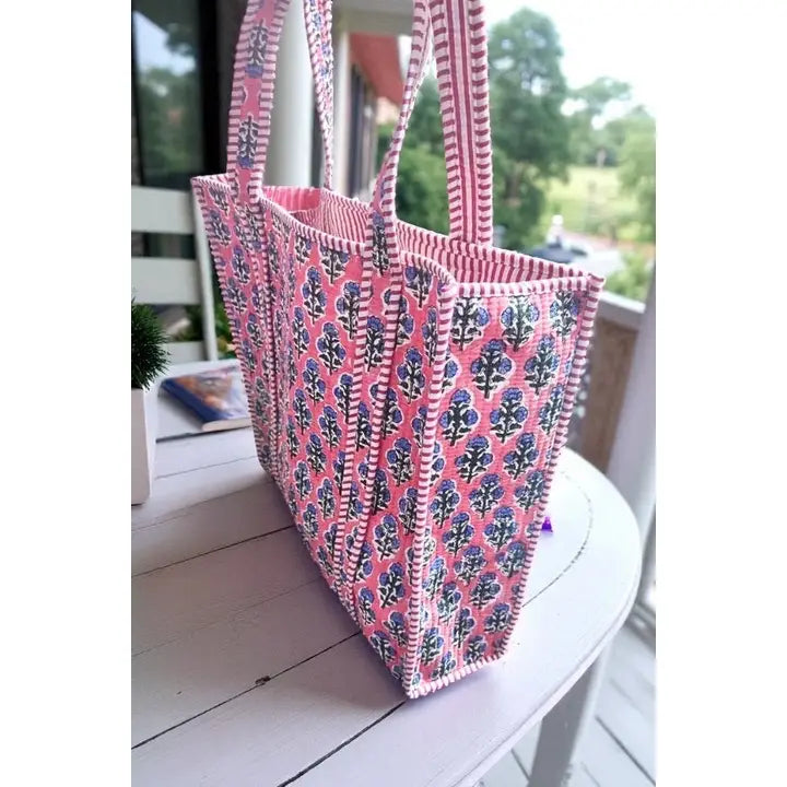 Annabelle Pink Floral Tote Bag