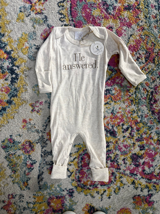 “He Answered” onesie