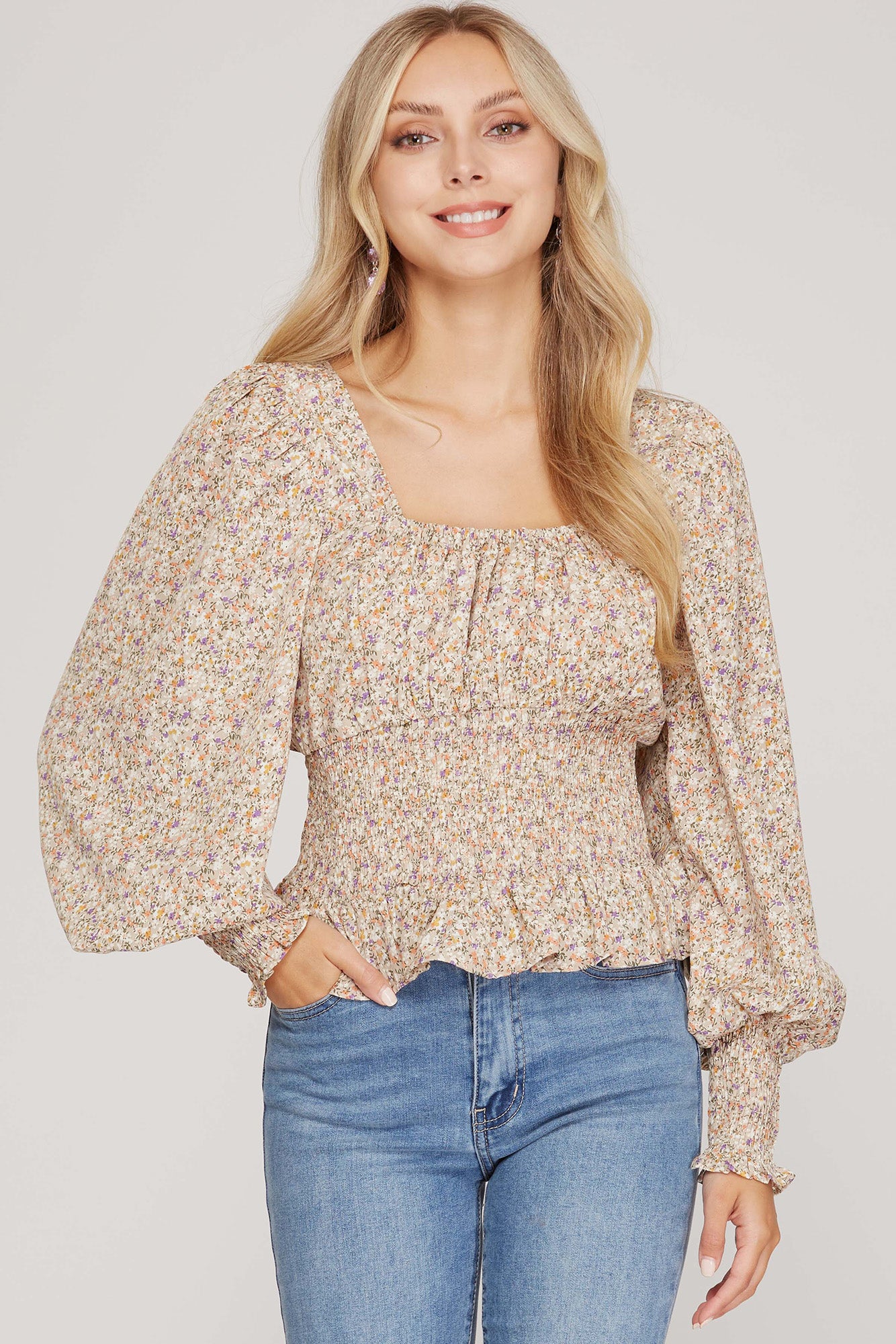 Smoked Flower Blouse