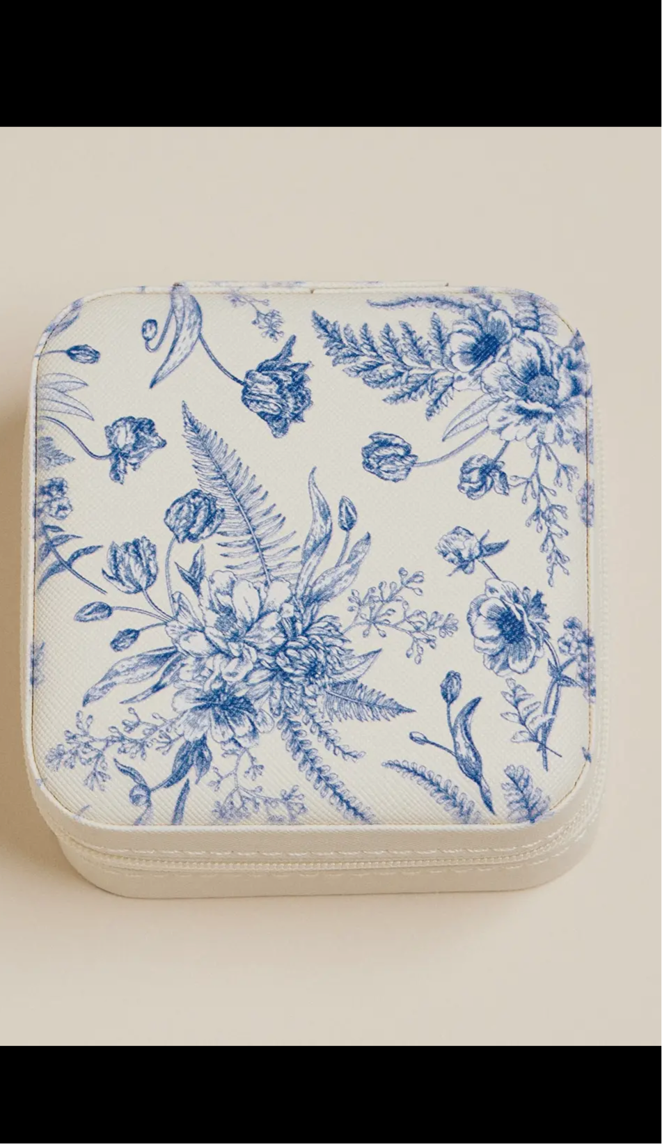Travel Jewelry Box (Blue Floral)