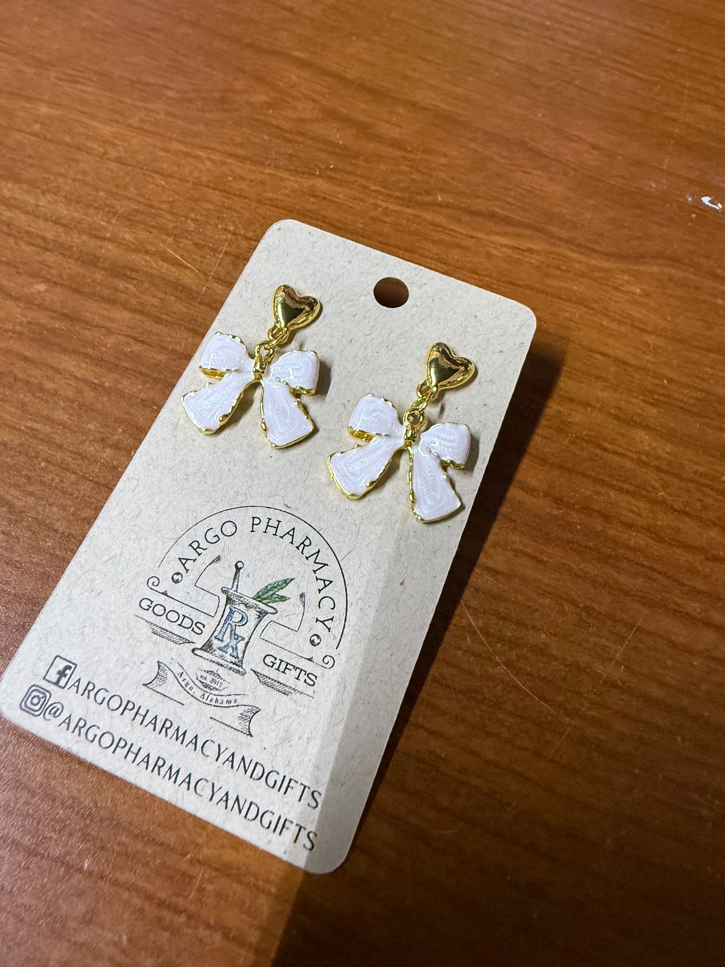 Heart/Bow Drop Earrings