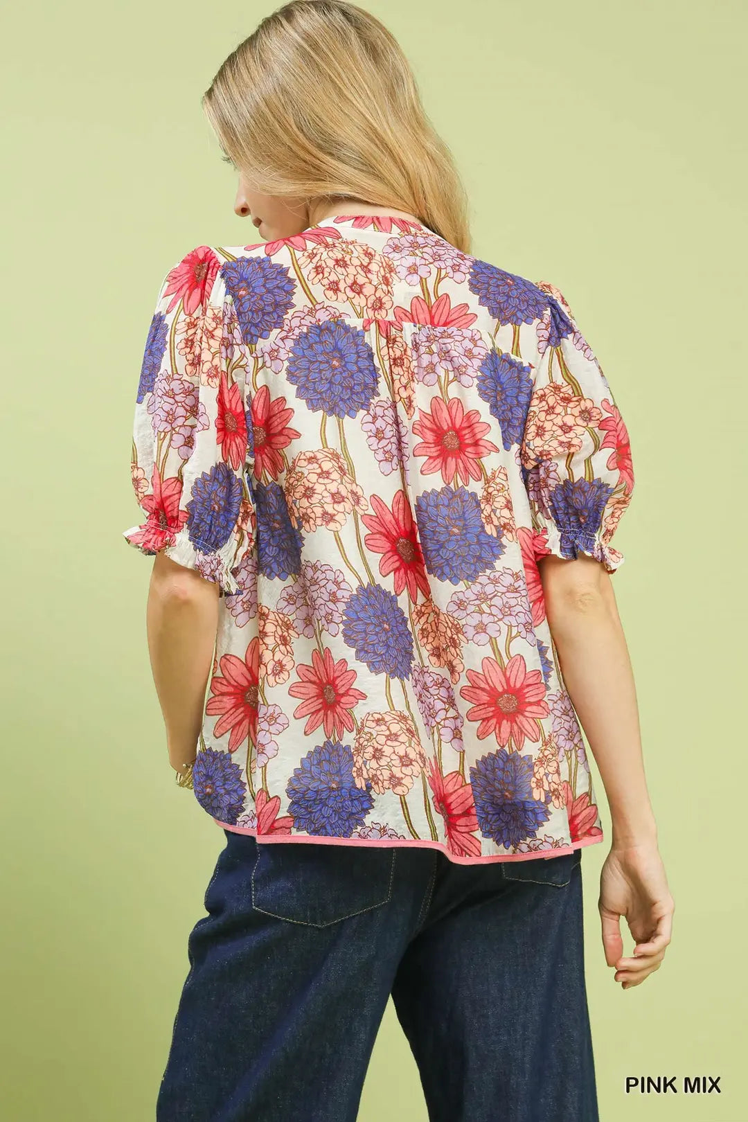 Floral Print Puff Sleeve Top