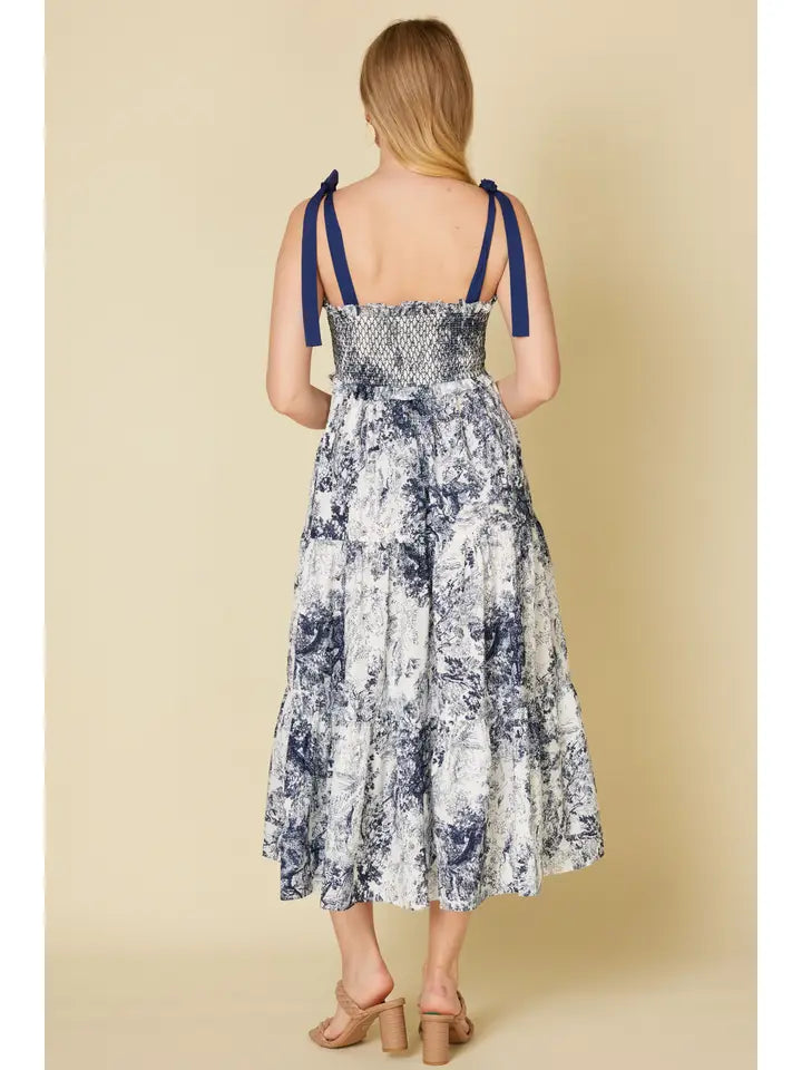 Navy Floral Dress