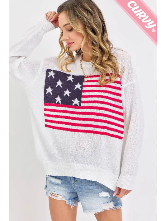 Stars and Stripes Lightweight Sweater (PLUS)