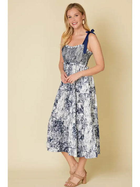 Navy Floral Dress
