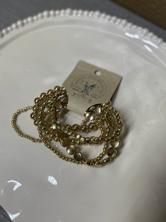 Gold cluster stretch bracelet