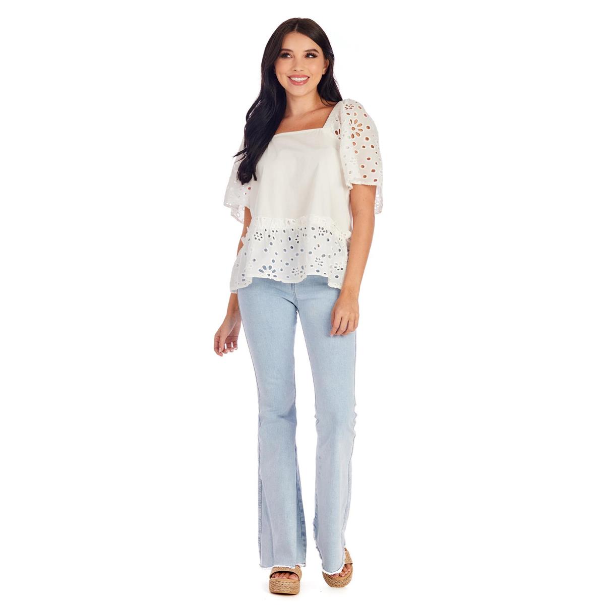 White Box Eyelet Top