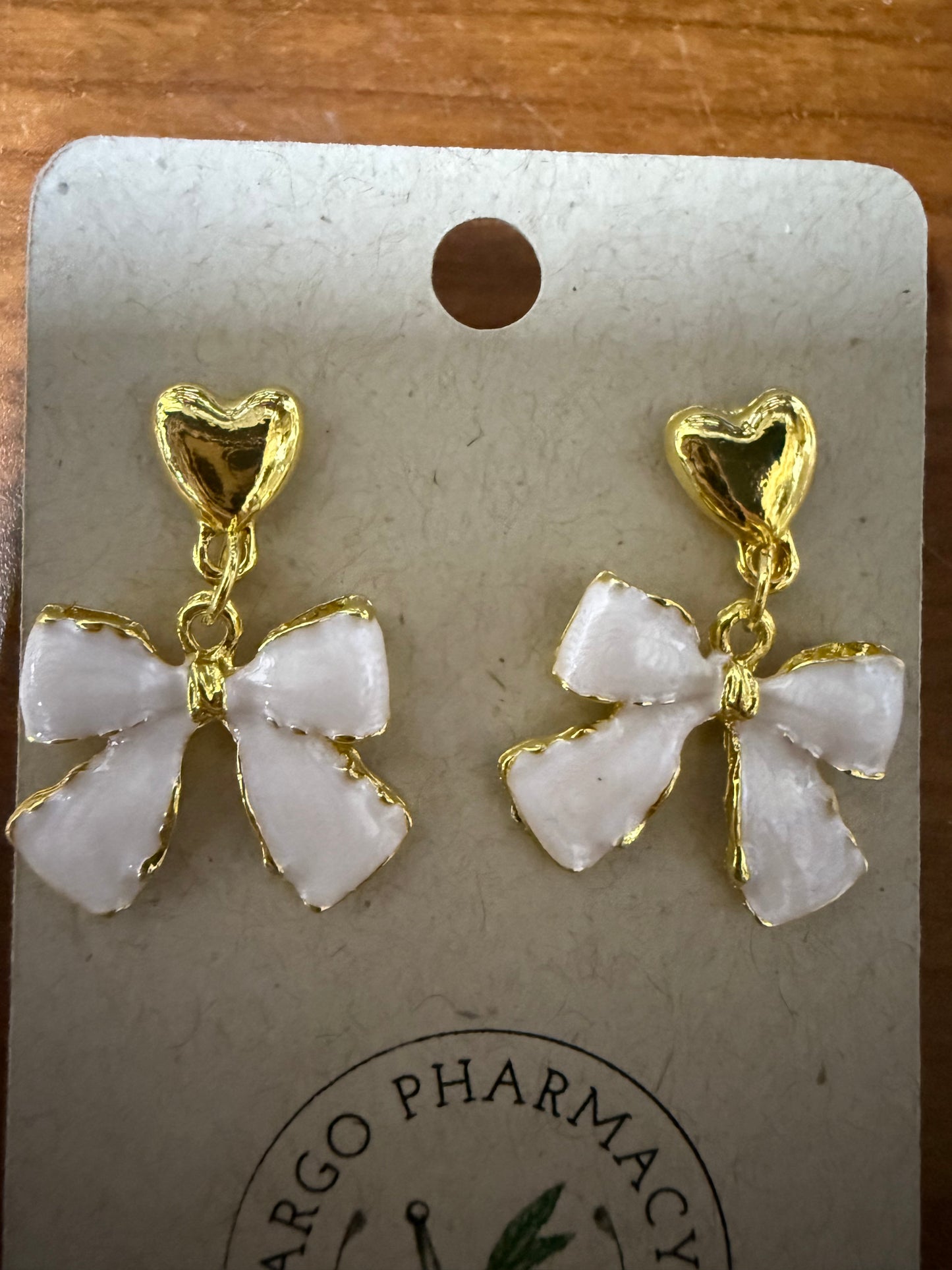 Heart/Bow Drop Earrings