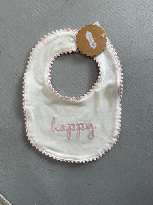 "Happy" Chainstitch Bib