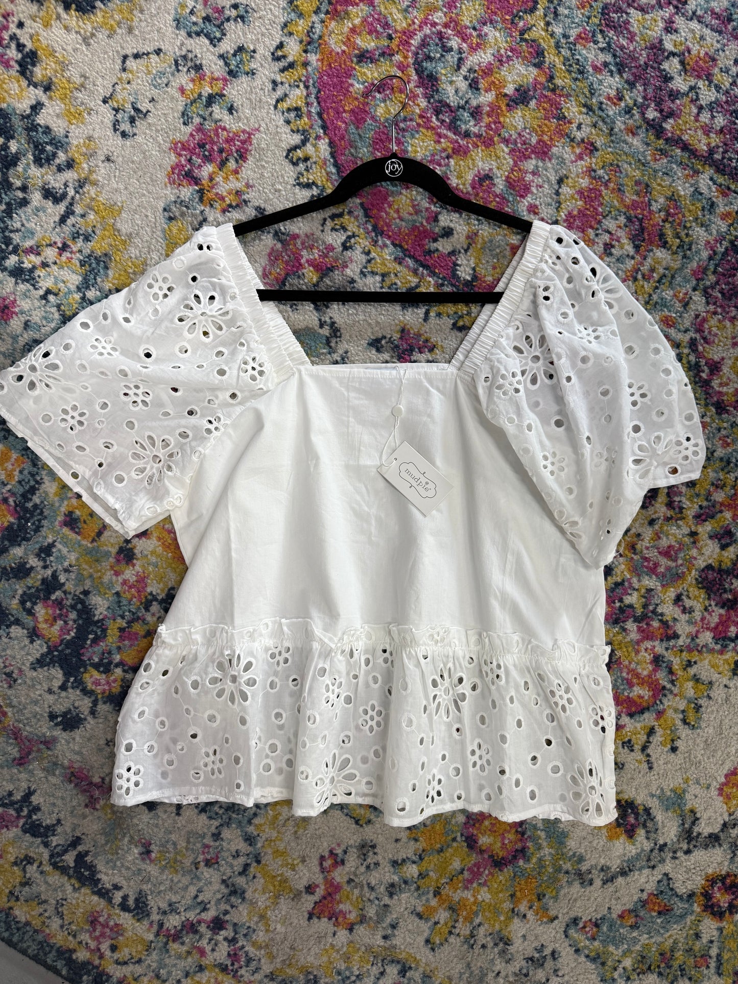 White Box Eyelet Top
