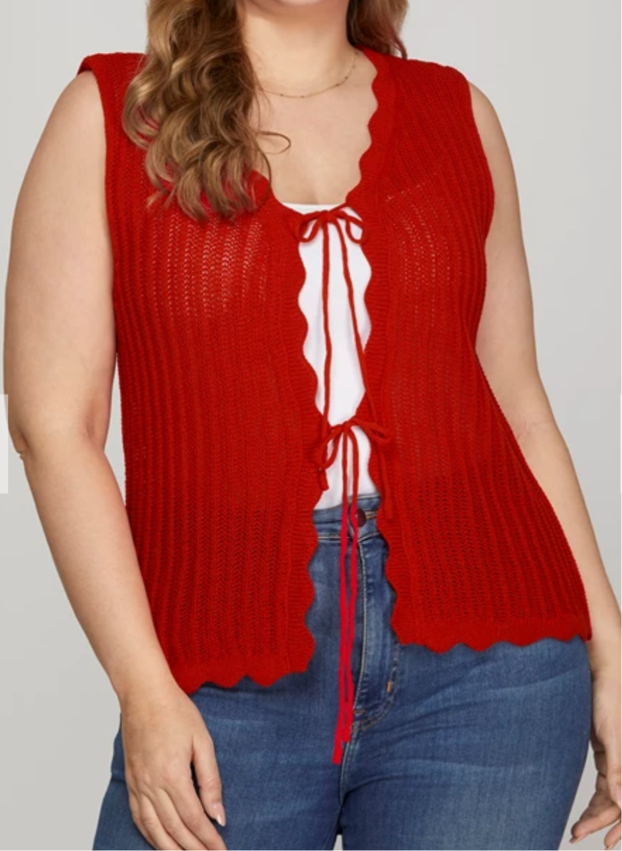 Scallop Tie Sweater