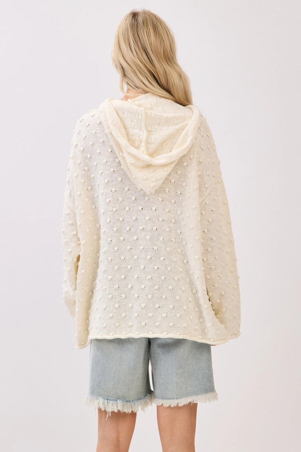Cream Popcorn Sweater Hoodie