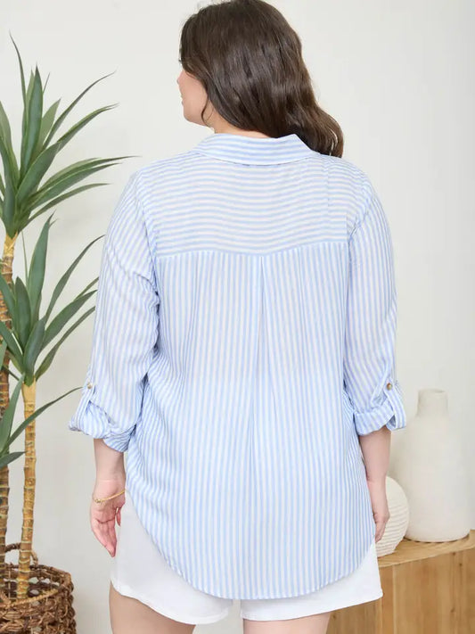 Stripe Collared Button Down (PLUS)