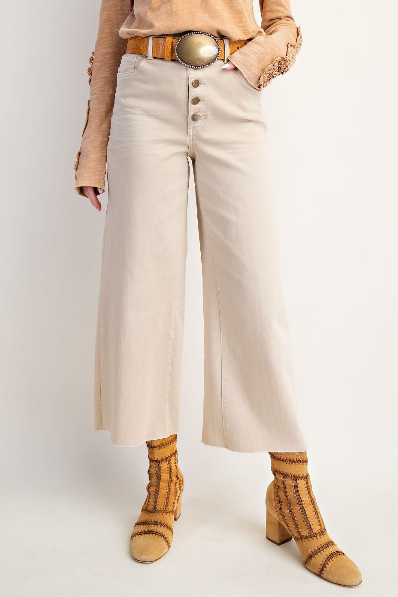 Easel Cropped Button Pants