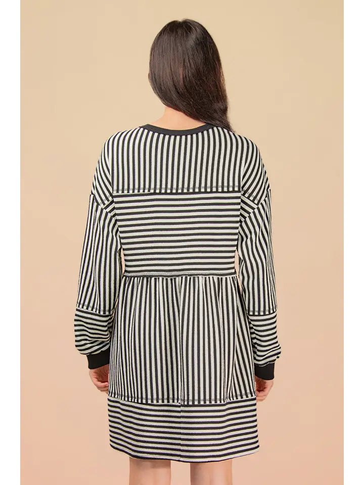 Striped Casual Knit Mini Dress