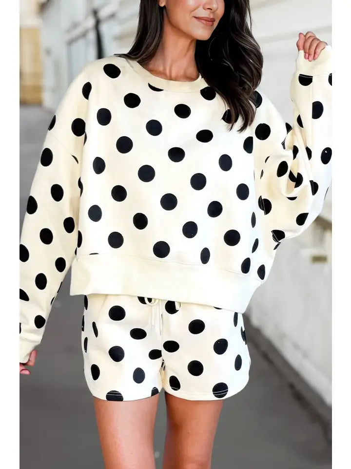 Polka Dot Loose Pullover set