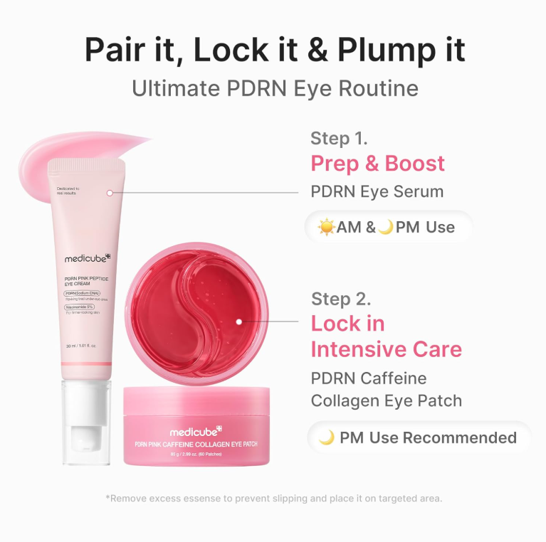 MEDICUBE PDRN Pink Caffeine Collagen Eye Patch (60 pieces)