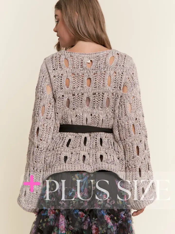 Bow Knit Sweater (PLUS)