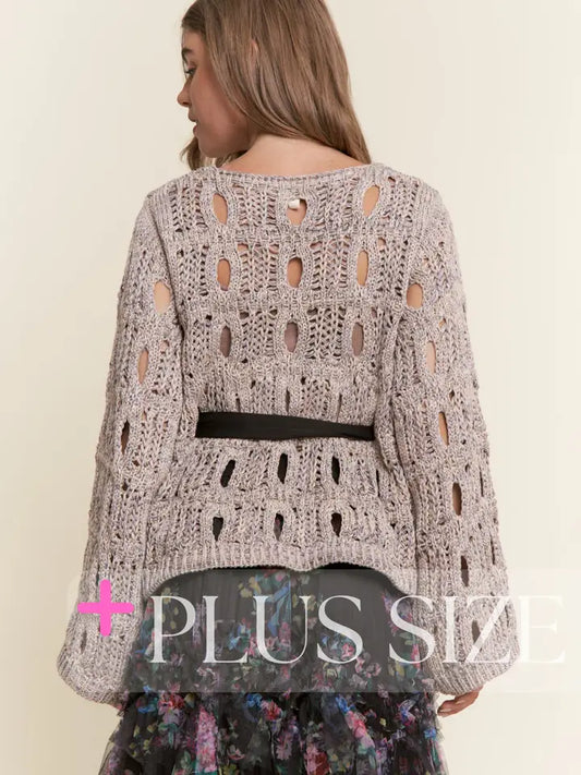 Bow Knit Sweater (PLUS)