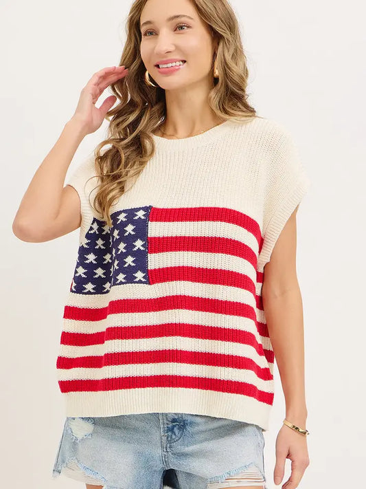 American Flag Sweater Vest
