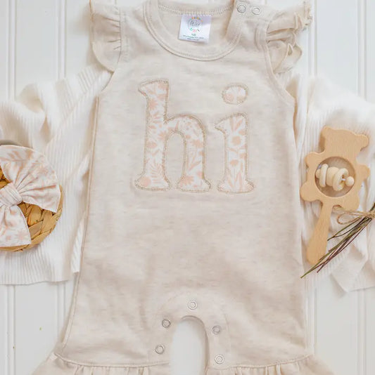 "Hi" Baby Romper with Headband