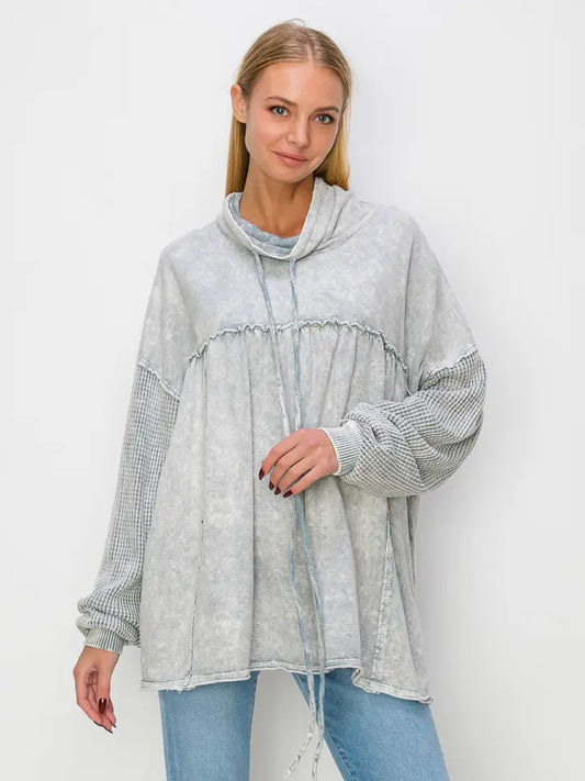 Mineral Wash Funnel Neck Top