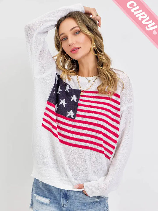 Stars and Stripes Lightweight Sweater (PLUS)