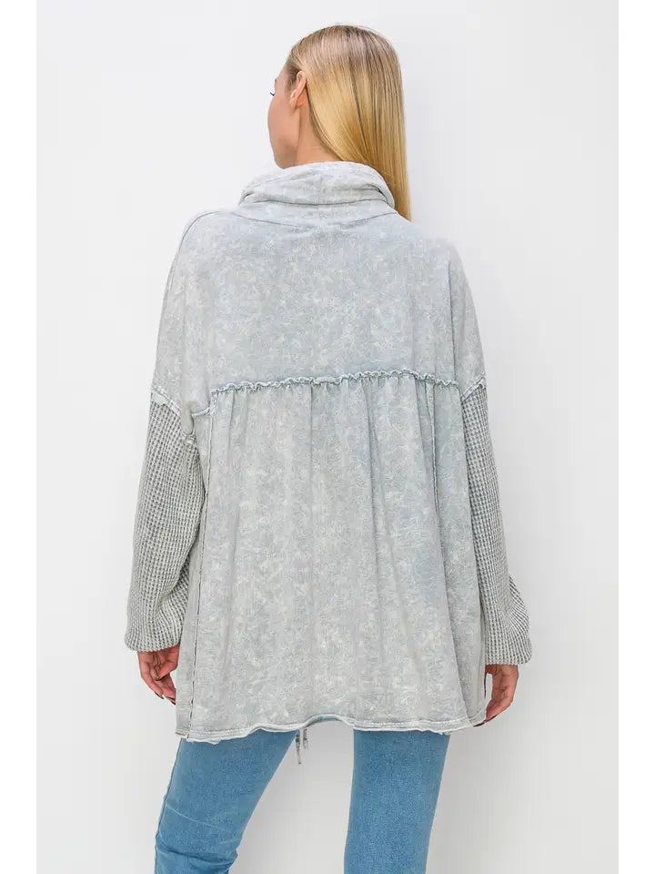 Mineral Wash Funnel Neck Top