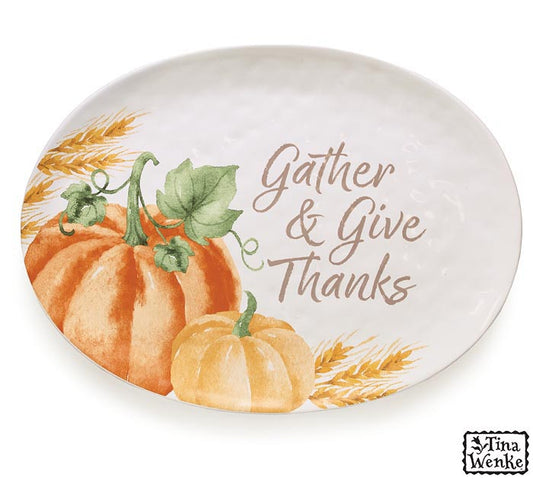 Gather Give Thanks Pumpkin Platter