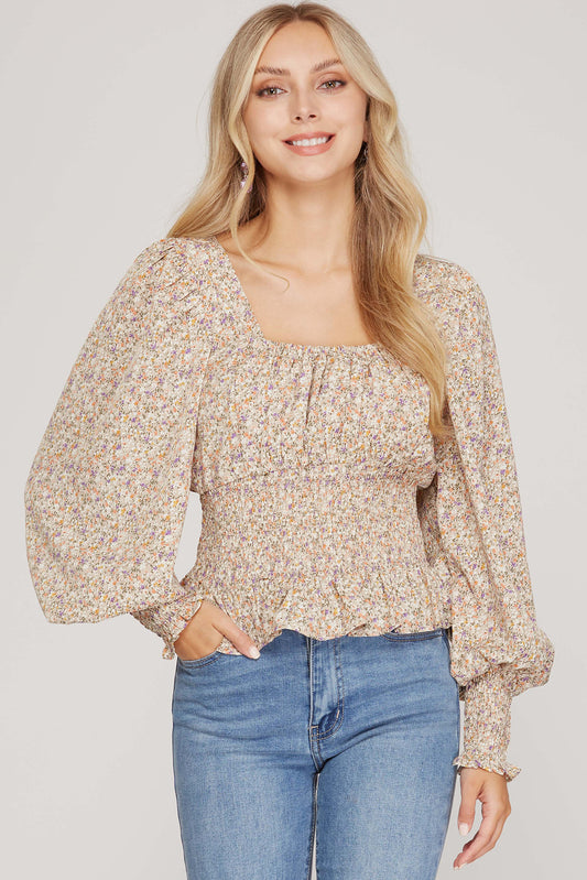 Smoked Flower Blouse