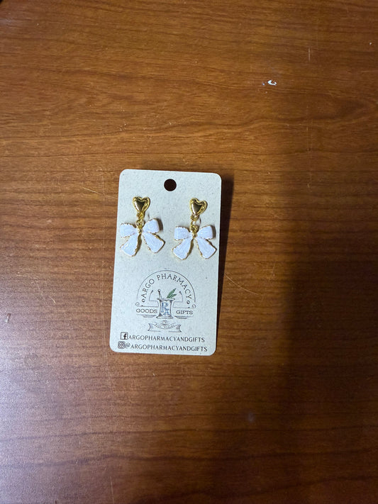 Heart/Bow Drop Earrings