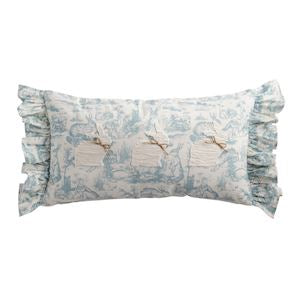 Lumbar Toile Bunny Pillow