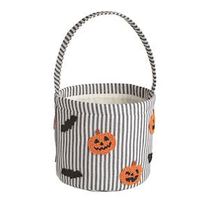 Pumpkn Beaded Halloween Bucket