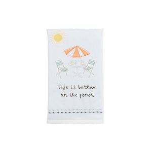 Life is Better on the porch Tea Towel