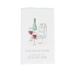 Wine Funny Birthday Tea Towel
