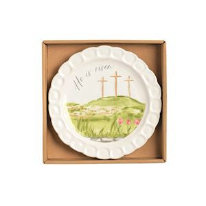 "He is Risen" Cross Plate