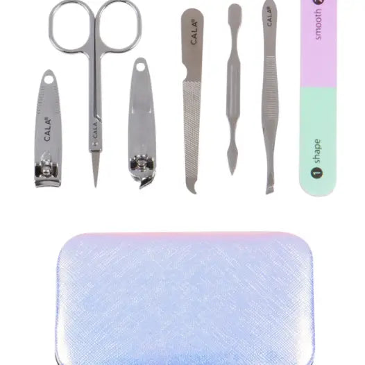 Cala 7 Piece Manicure Nail Set Implements Clipper Gift
