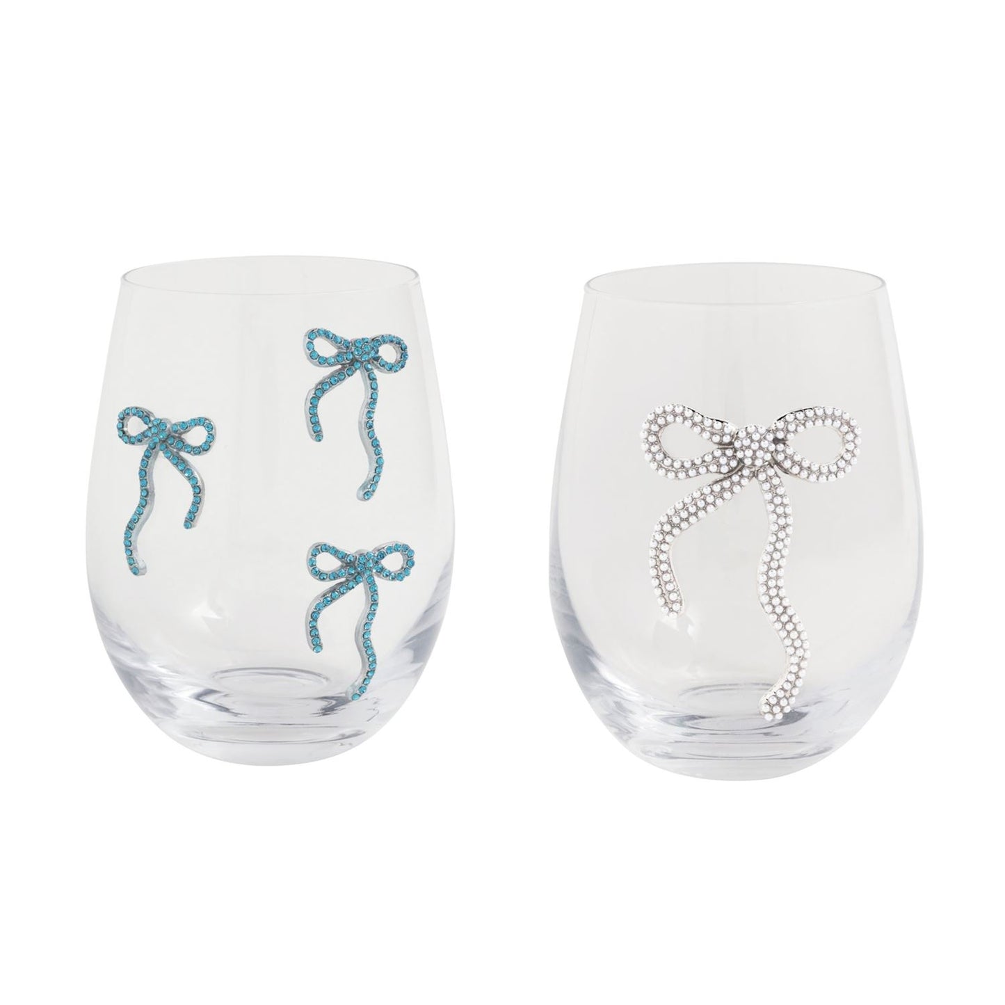 Beaded Bow Wine Glass