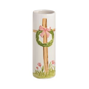Pink Bow Cross Vase