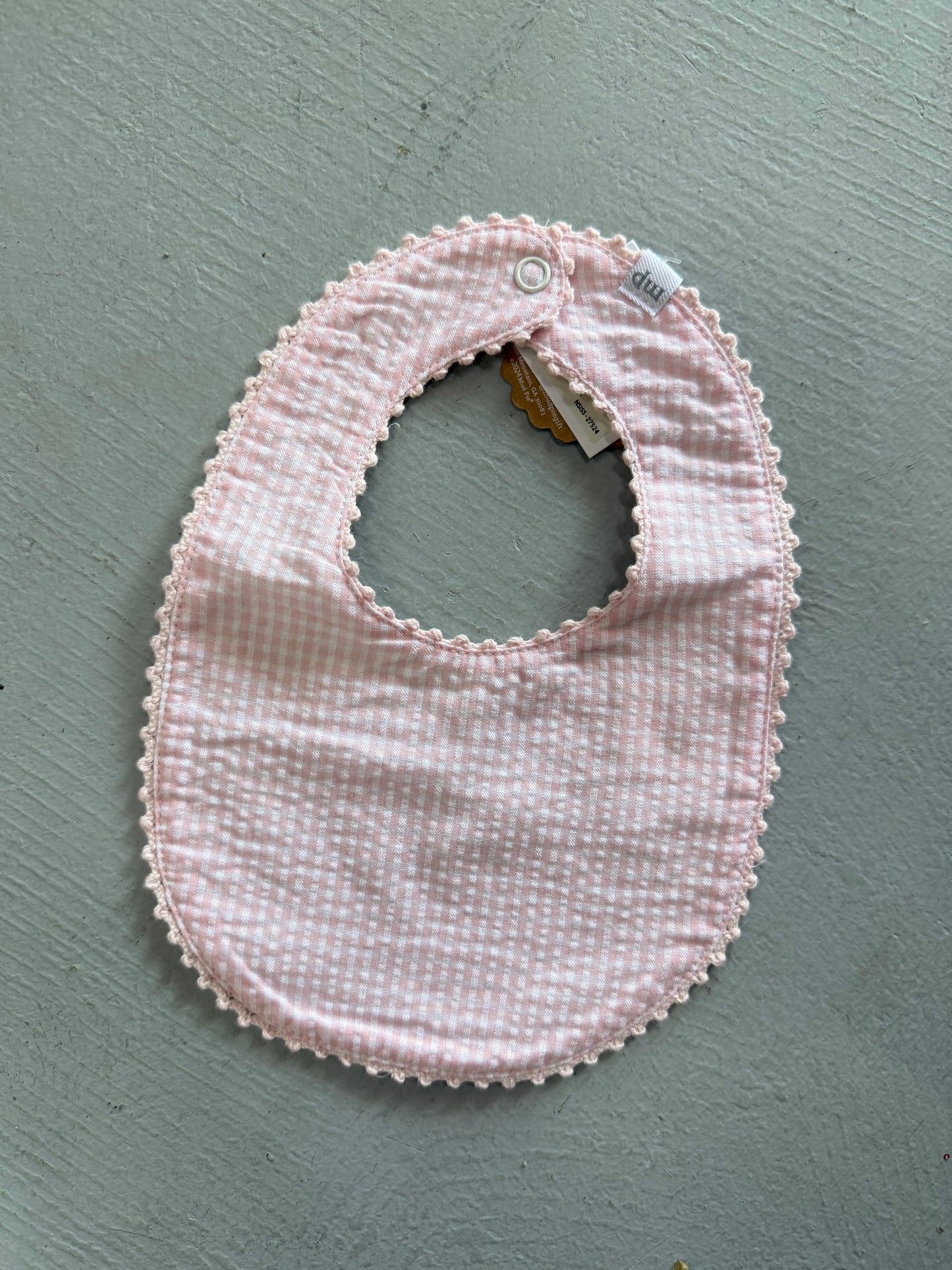 Pink Check Bib