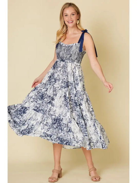 Navy Floral Dress