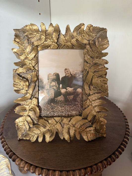 Gold leaves picture frame