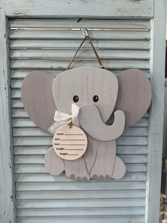 Elephant announcement door hanger