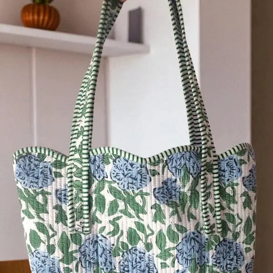Wildflower Grove Blue Floral Tote