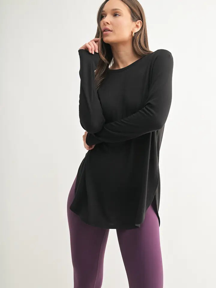 Long Sleeve Flow Top with Side Slit