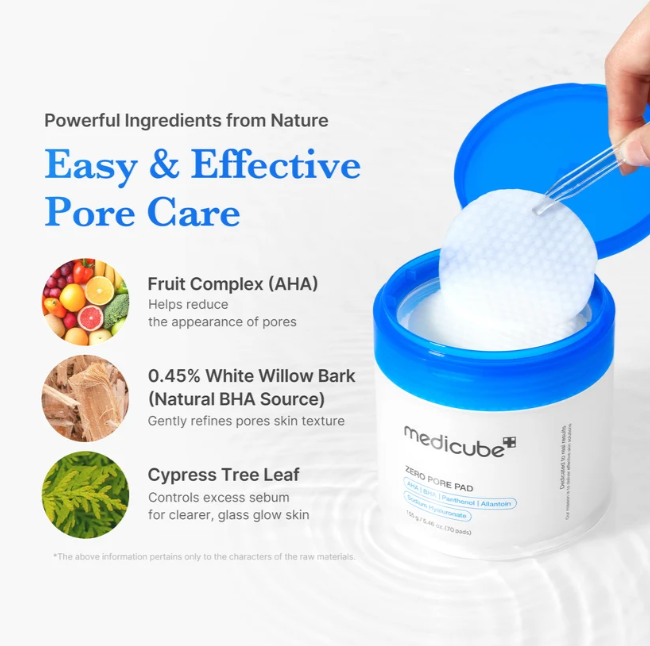 MEDICUBE Zero Pore Pad 2.0 10 pads Travel AHA Toner Pads