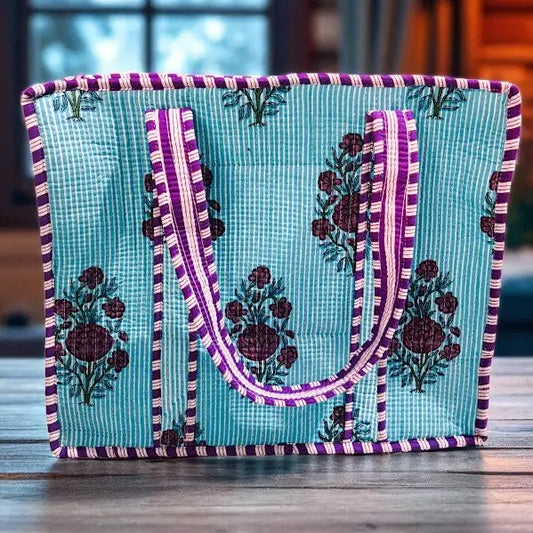 Aspen Blue and Purple Tote Bag