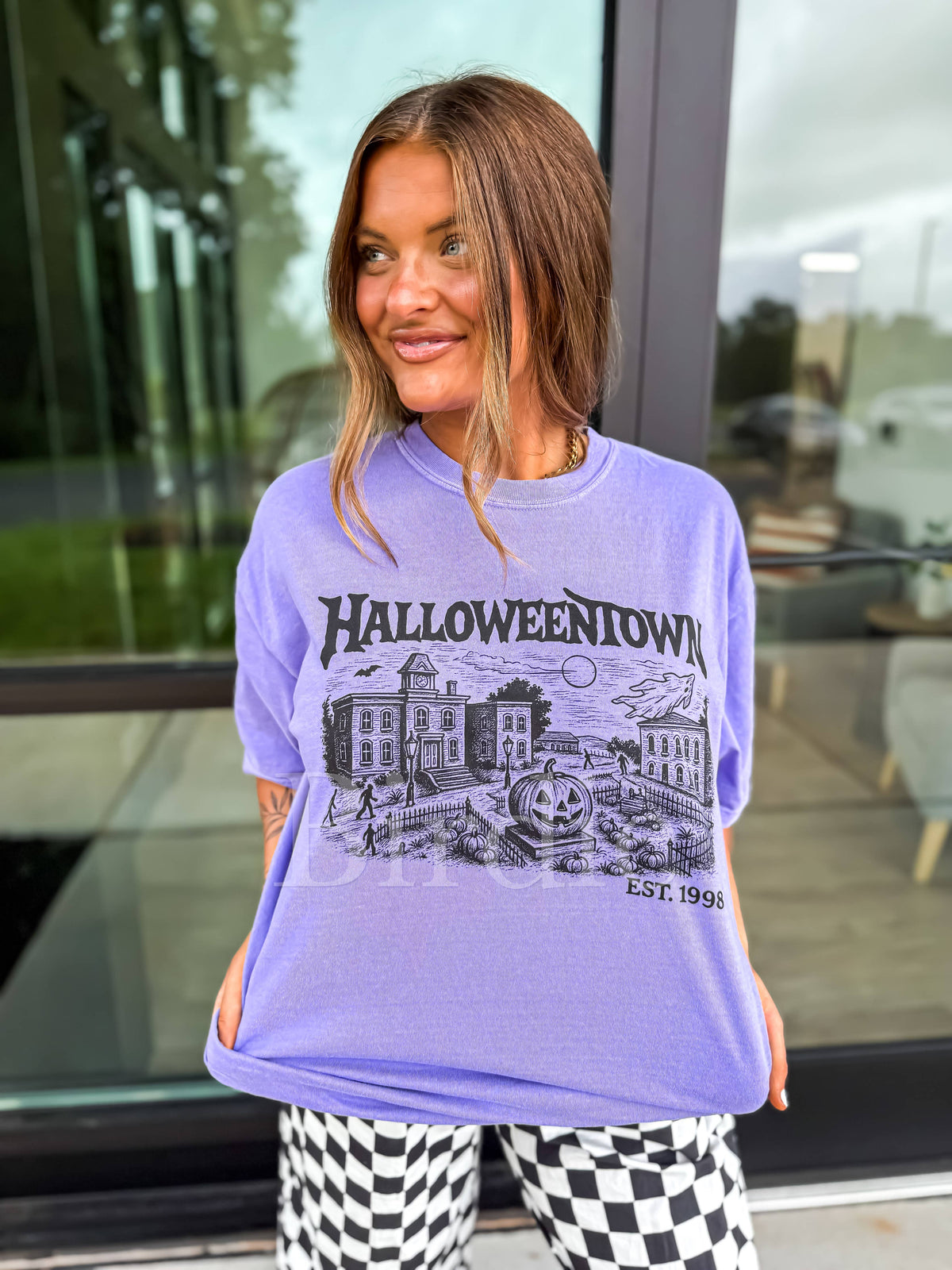 Halloweentown Graphic Tee in Violet