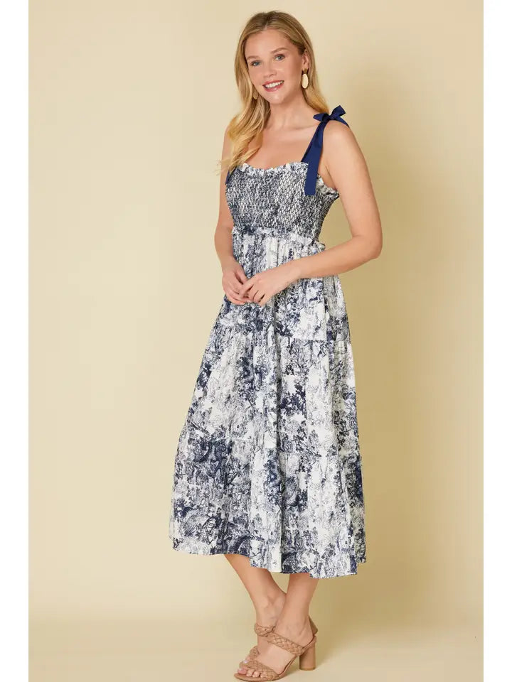 Navy Floral Dress