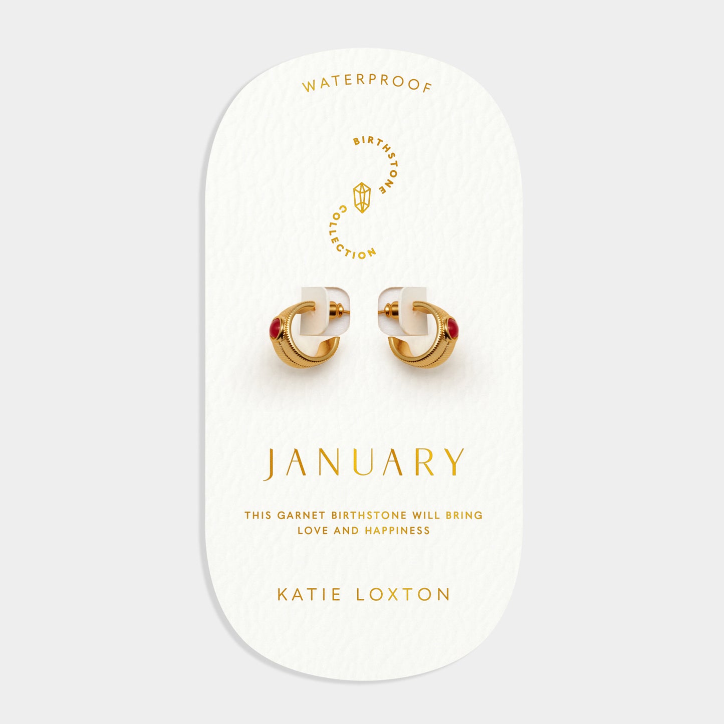 KATIE LOXTON BIRTHSTONE HOOP EARRINGS